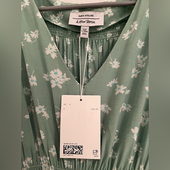 & OTHER STORIES Pleated Smock Midi Dress size 6 NWT - Picture 9 of 15